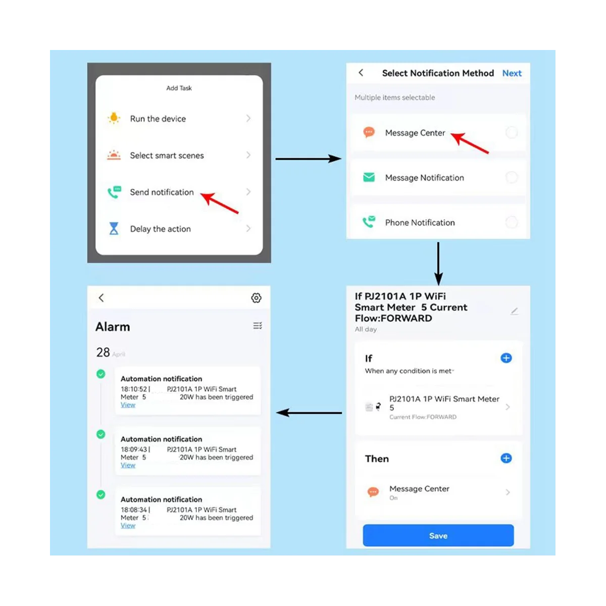 Tuya Bi Directional WiFi Energy Meter 150A Clamp Current Sensor Transformer Solar PV Two Way Power Monitor 110V 240VAC