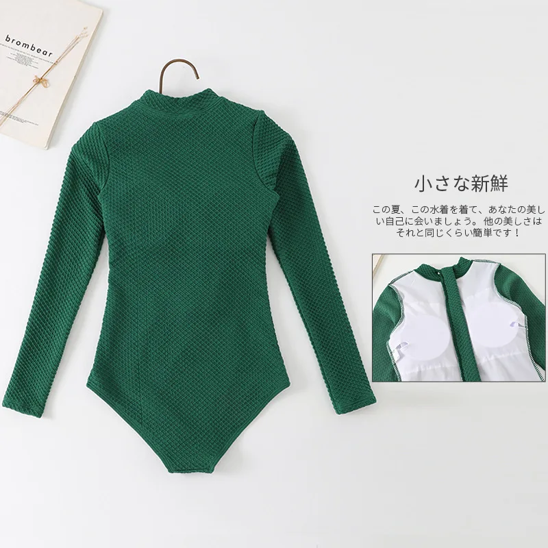 New Tight-Fitting One-Piece Swimsuit Plaid Fabric Triangle Zipper One-Piece Suit Surfing Suit Snorkeling Swimsuit
