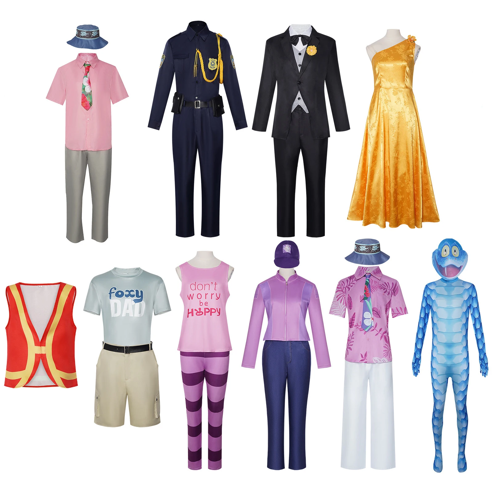 

Hot Movie Zoo2 Nickk Wilde Judy Gary De'Snake Cosplay Costumes Cosplay Shirt Tie Suits Halloween Carnival Cos Adult Child Gifts