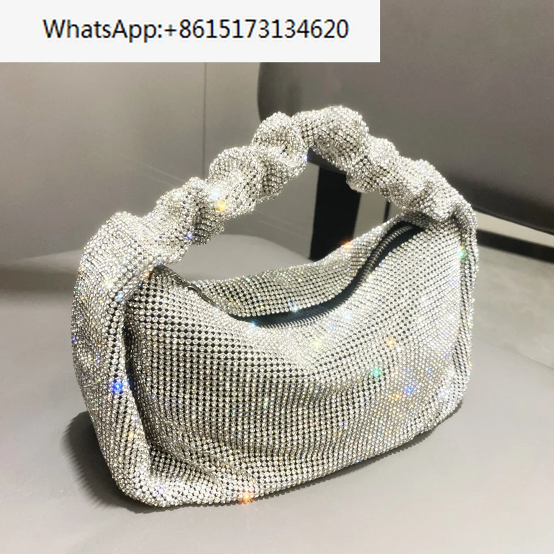 Luxury Designer Handbag Evening Bags Rhinestones Fold  Purses For Women Clutch