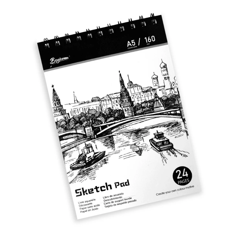 دفتر رسم مزدوج ملفوف مكون من 24 صفحة لوحة رسم ورقية محمولة للفنانين #2