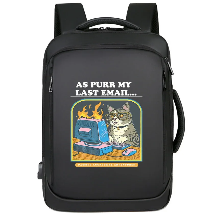 

Водонепроницаемый деловой рюкзак для ноутбука для мальчиков и девочек, крутой милый забавный кот, играющий на компьютерные игры, принт, женский и мужской рюкзак унисекс, сумка