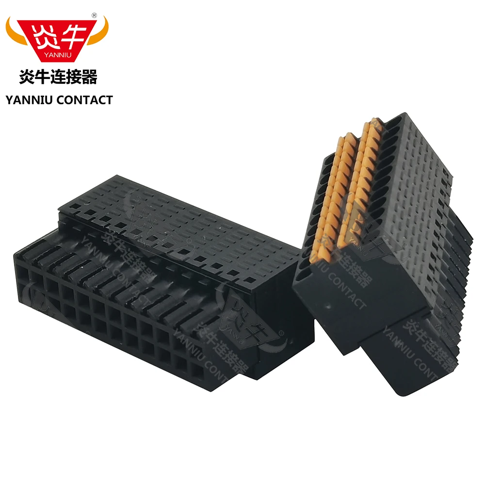 50Pcs 15EDGKDH 2.54mm Compact Double Row Layer PCB  PLUGGABLE Spring Terminal Block 0156-1BXX-BK DINKLE YANNIU