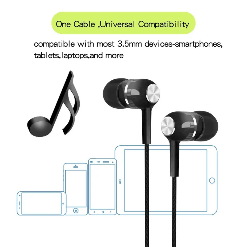 1/2/3/4Pcs 3.5mm Wired Earphone In Ear Headset With HD MIC HIFI Noise Cancel Surround Bass Headphones In-Line Control view 2