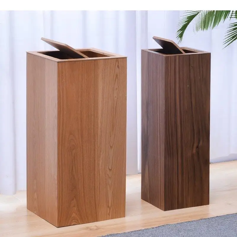 

Large Capacity Wooden Trash Can Square Storage Bucket Large Wastebasket Waste Bins Garbage Can Trash Bin Garbage Bin Waste Cans