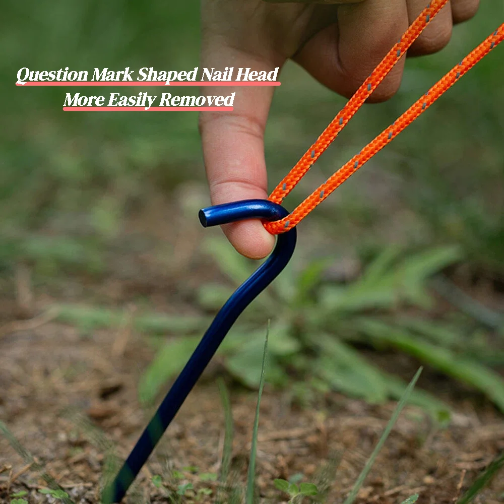 5pcs Aluminum Material Question Mark Shaped Ground Nail, Lightweight and Easy To Install, Fixed for Tent Canopy and Sunshade