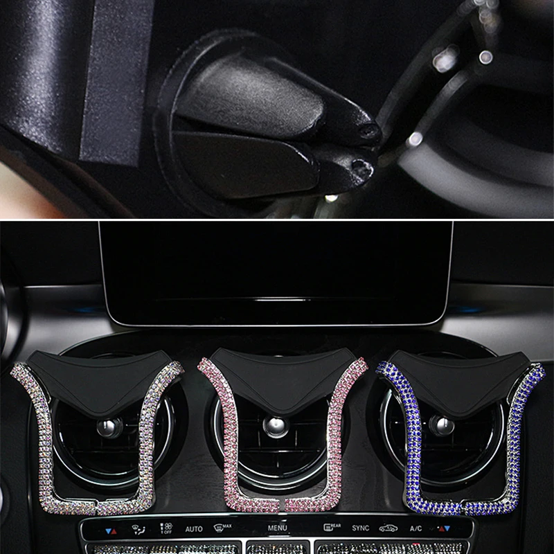 Car Universal Phone Holder with Bing Crystal Rhinestone Car Air Vent Mount Clip Cell Phone Holder for iPhone Samsung Car Holder