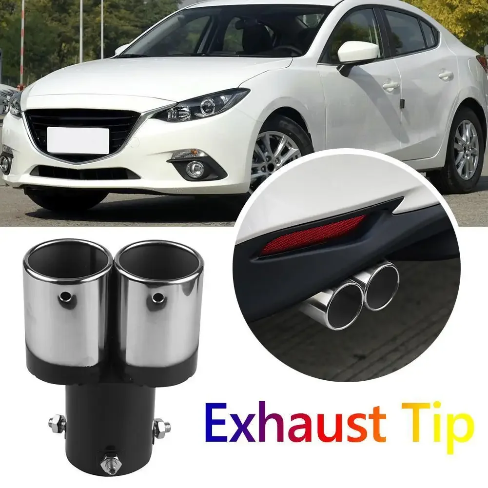 Universal Car Auto Exhaust Muffler Tip Stainless Steel Pipe Chrome Trim Modified Car Rear Tail Throat Liner Accessories