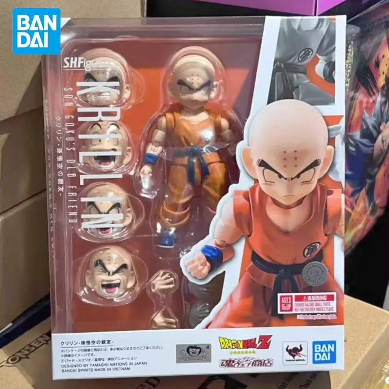 

Original Bandai Dragon Ball S.H.Figuarts Krillin 3.0 Son Goku'S Old Friend Anime Action Figure Model Collectible Toys