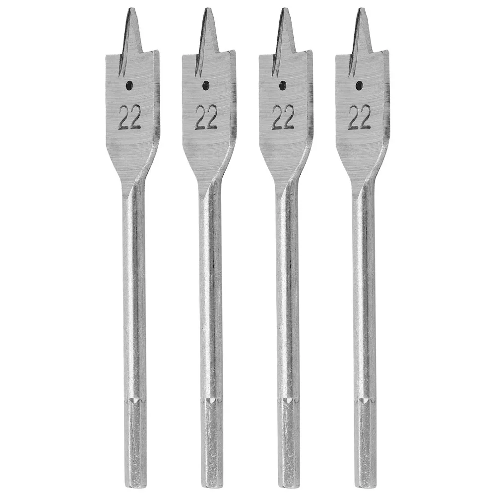 

4pcs High Carbon Steel Flat Wood Drill Bit Set Cutting Thorn Flat Spade Wood Drill Bit Set 22mm Spade Drill Bit Set Woodworking