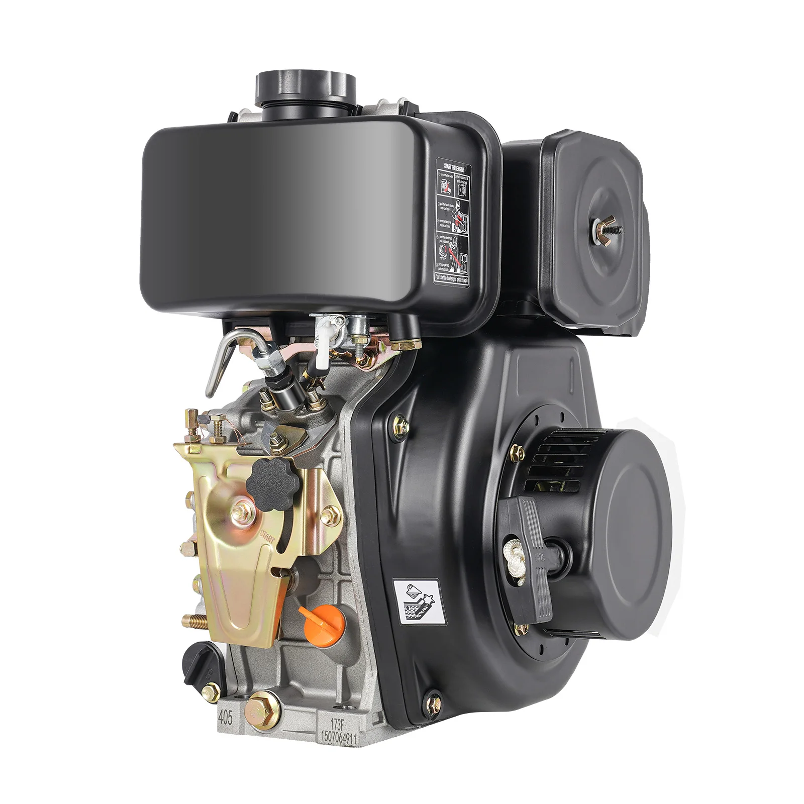 4.05KW 5HP Diesel Engine Single Cylinder 4 Stroke Heavy Duty Diesel Motor Air Cooling Recoil Type Hand Start