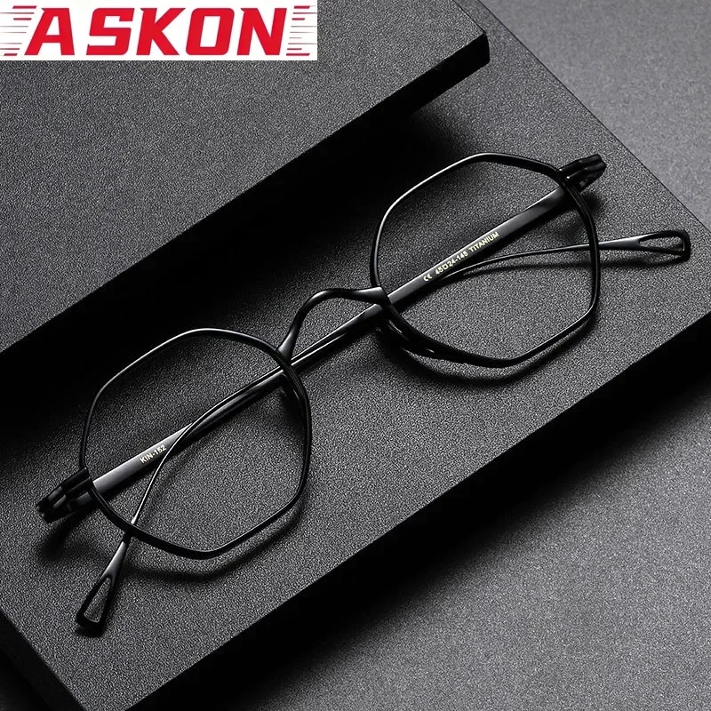 Japanese Handmade Small Hexagon Titanium Glasses Frame Men Optical Prescription Eyeglasses Women Myopia Reading Spectacle KMN152