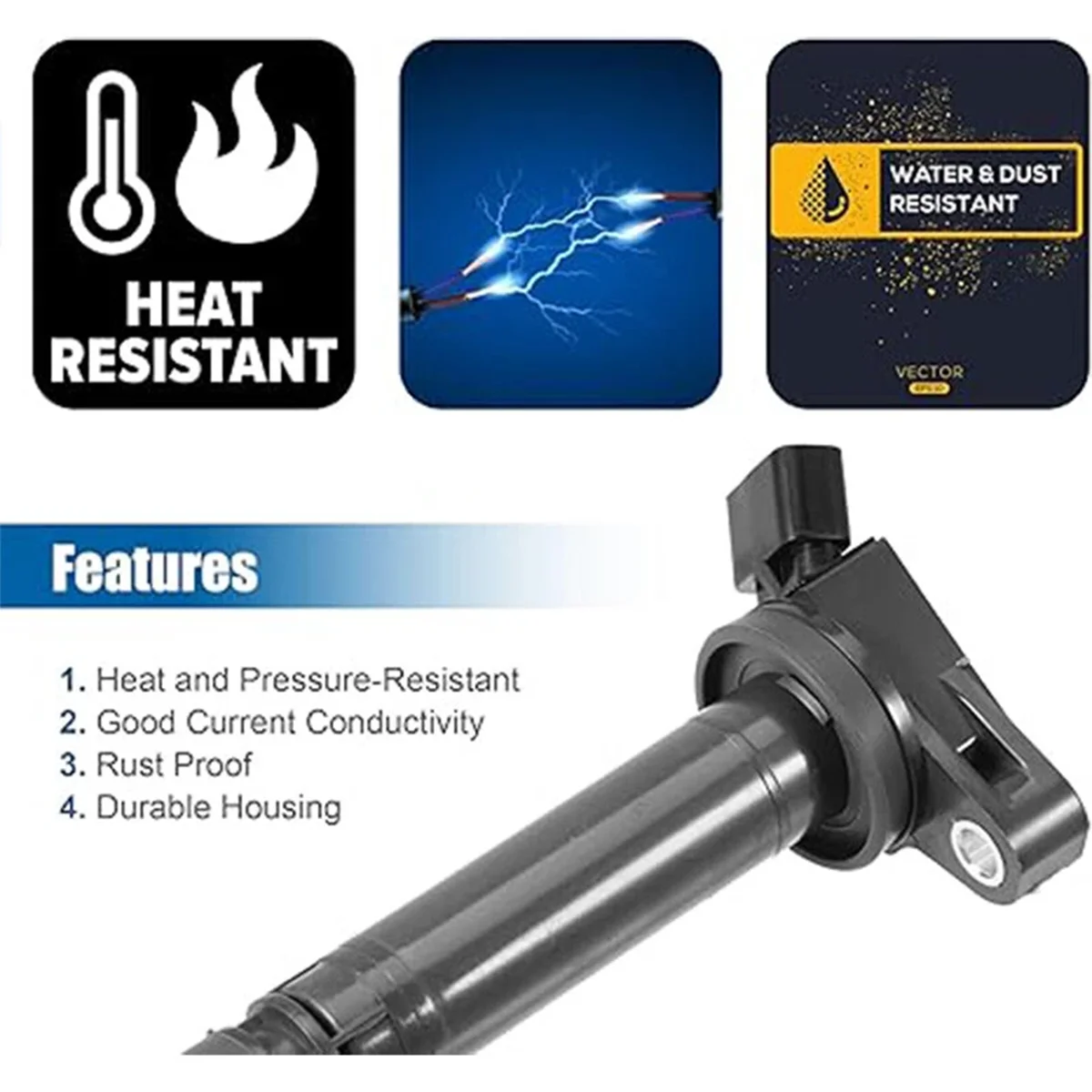 1/4/6 قطعة ملف الإشعال التوصيل ل 2012-2015 سليل iQ 1.3L L4 NSP110 NSP120 NSP130 1NRFE 90919 02257 90919-02257 #6