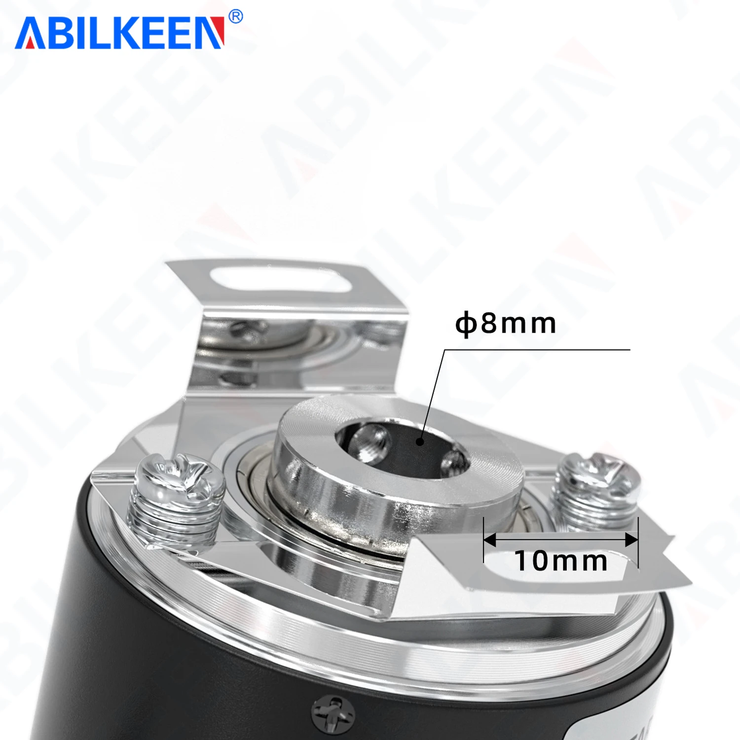 ABILKEEN HES Incremental Rotary Encoder 8MM Semi-Hollow Shaft High Accuracy Magneto Electric Rotary Encoder 100~2500 PPR Pulse