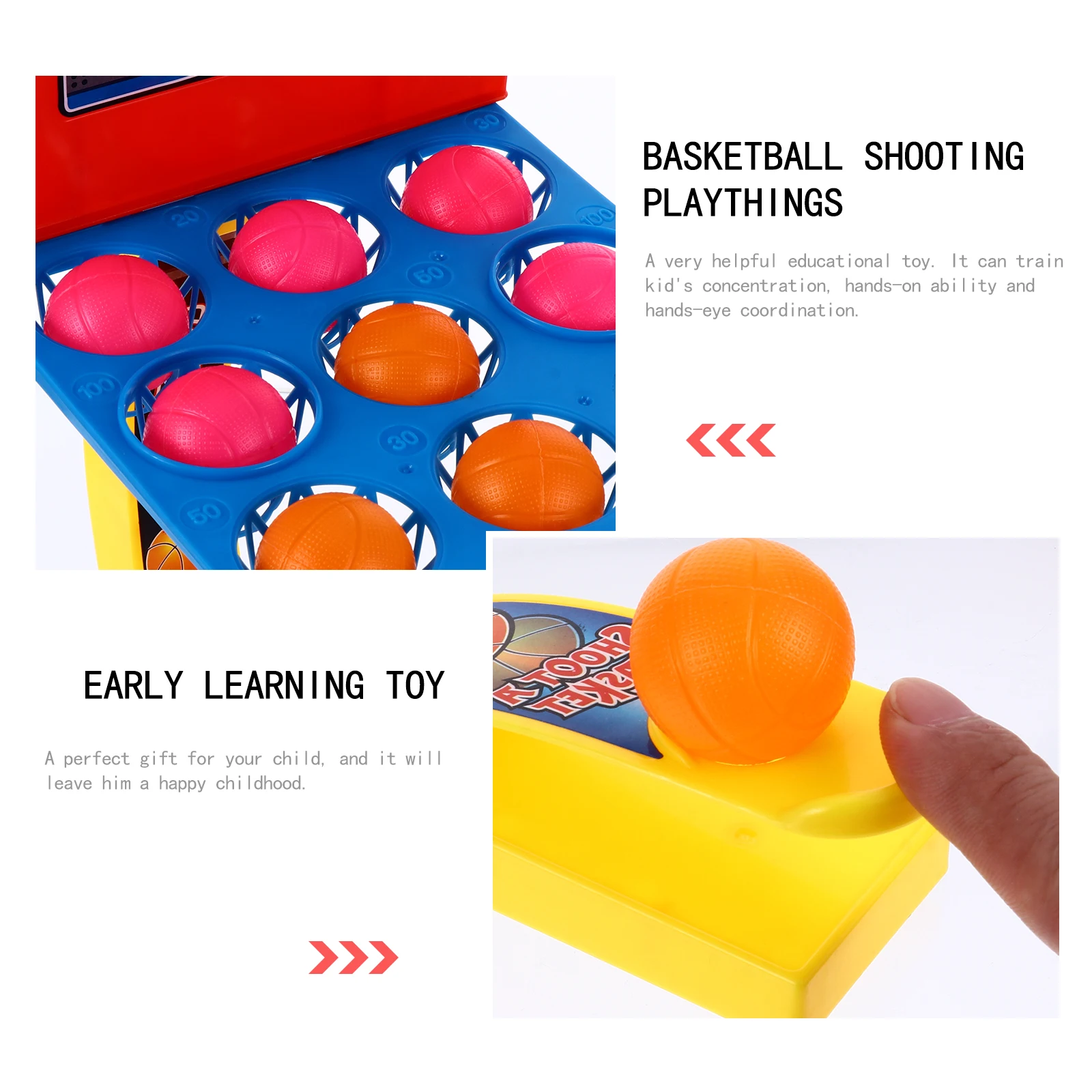

1 set 1 Set Kids Basketball Plastic Desktop Game Educational For Early Learning Interactive Sports Game Toy Colorful Design