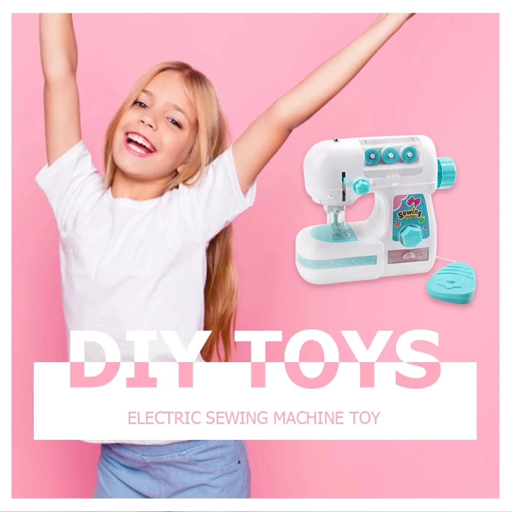 Mini macchina da cucire elettrica Giocattolo per bambini Mini mobili Giocattolo Giocattoli educativi Regali creativi fai da te Regalo per bambini Giochi di finzione