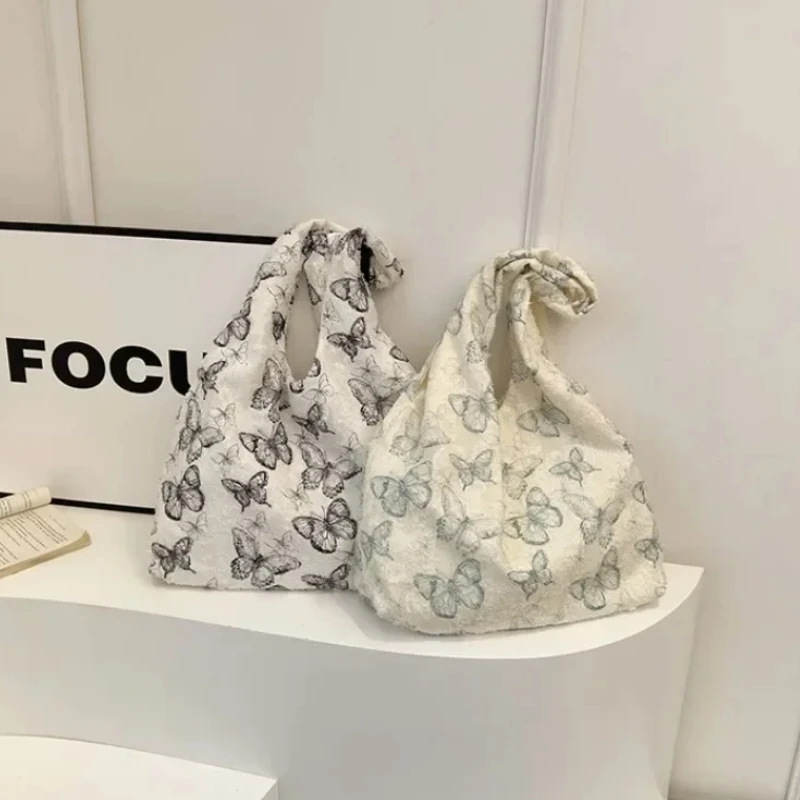 Bolso de mano de lona con flores y plantas para mujer, bolsa de hombro informal versátil de gran capacidad, gran calidad, a la moda, gran oferta, 2024