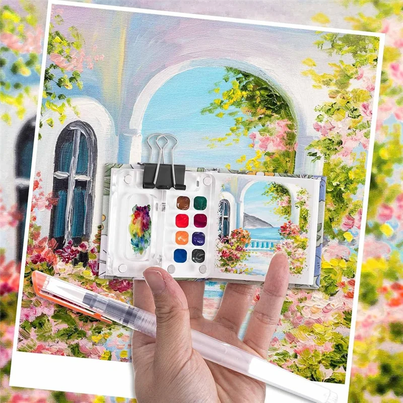 

SB-12 Pieces Mini Portable Watercolor Palette Set For Painters Artists Students Painting Supplies