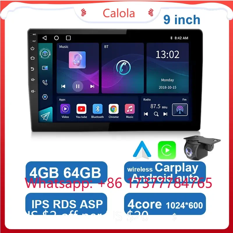 7/9/10 Inch 2 Din Wireless Carplay Android Auto Car Radio Multimedia Player with 720P AHD