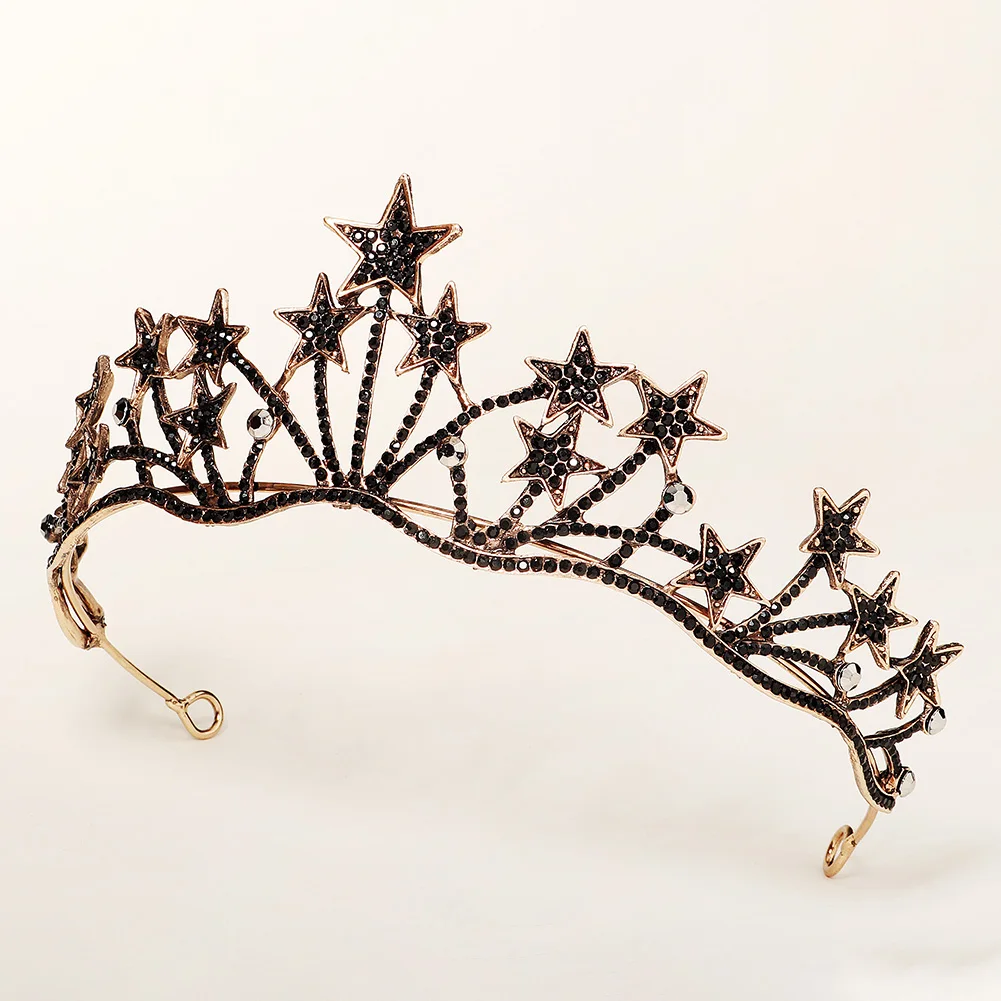 Fasce barocche Vintage diademi di cristallo corone copricapo da sposa gioielli per capelli per feste di matrimonio di Halloween corona di strass