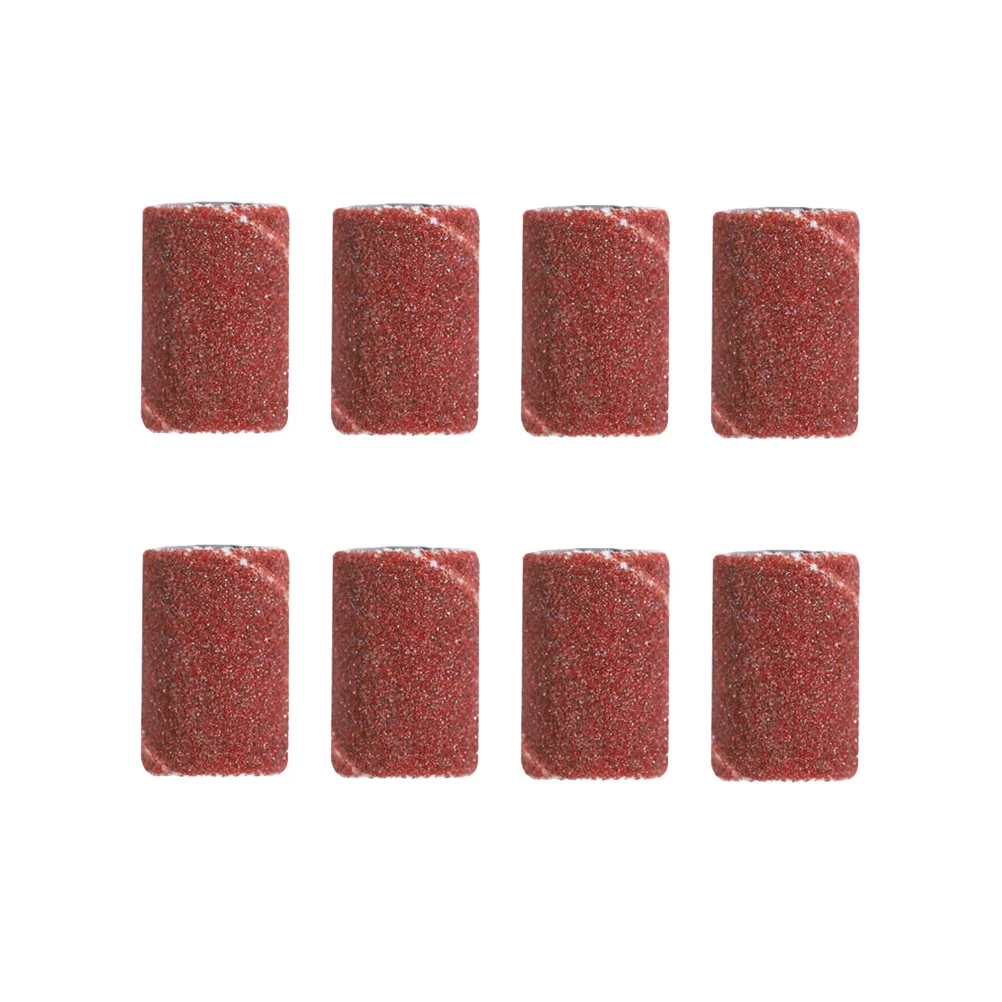 100개입 180 그릿 샌딩 링 네일 드릴 그라인딩 헤드 내추럴 인조 손톱용 내구성 있는 매니큐어 페디큐어 도구