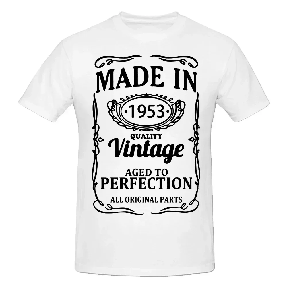 Men Cotton Short Sleeve Streetwear T-shirt Camiseta Clothing Funny New 71th Birthday Tshirt Vintage 1953 71 Years Old T Shirt