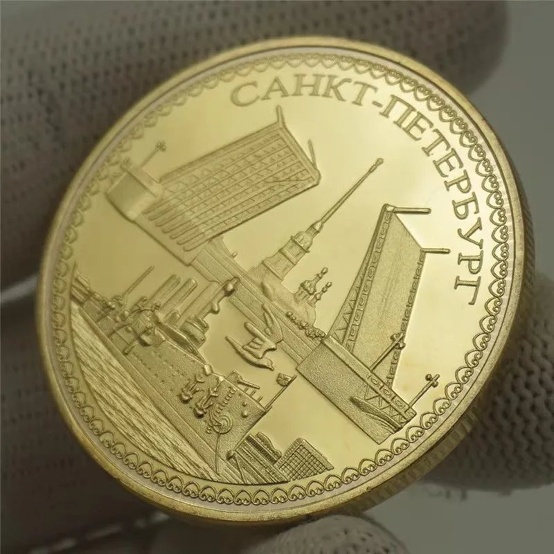 شارة عملة تذكارية لروسيا ، كروزر جلينغ ذهبي ، أورورا ثورة أكتوبر ، ميدالية تذكارية ، هدايا فنية #1