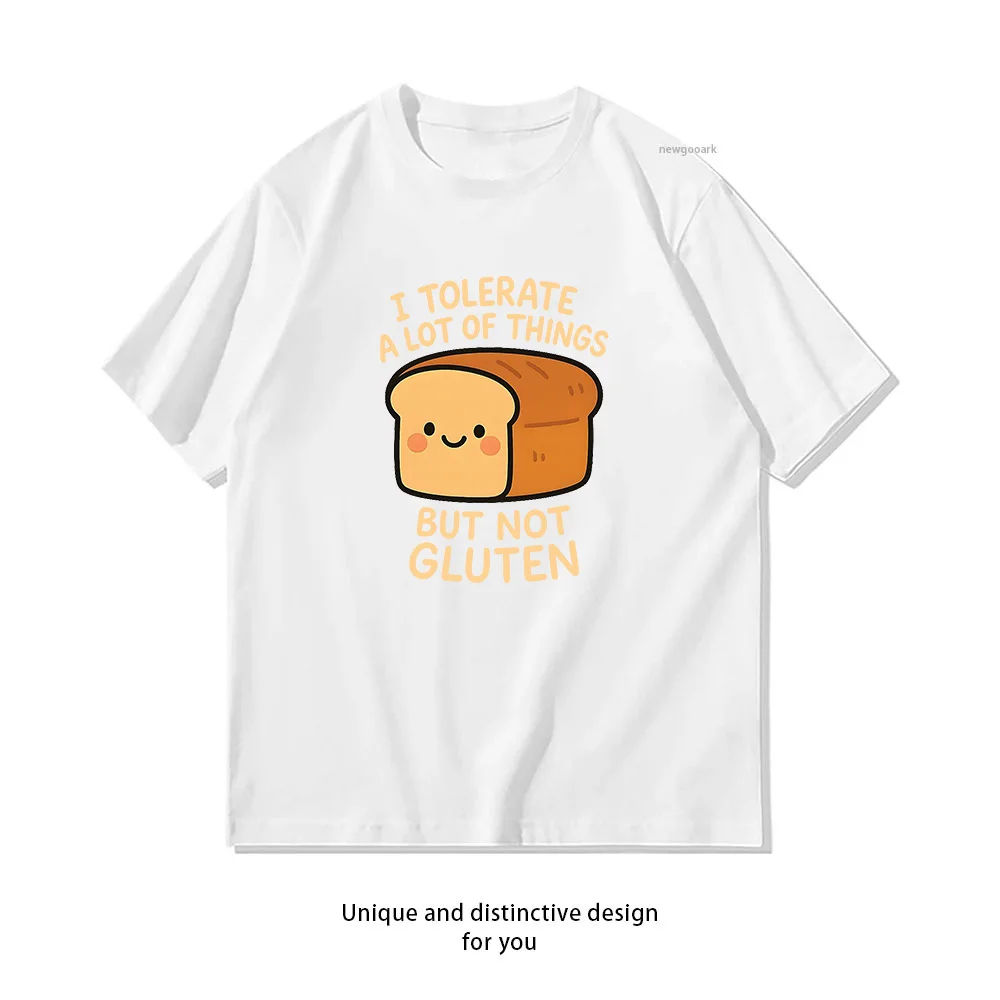I Tolerate A Lot Of Things But Not Gluten Funny Celiac T-shirt woman man Casual cotton summer printed t shirts Adult O-neck