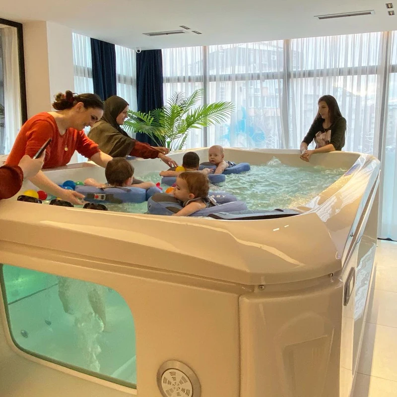 High Quality White Acrylic Freestanding Spa Pool Modern Style Massage Drain 2m Baby