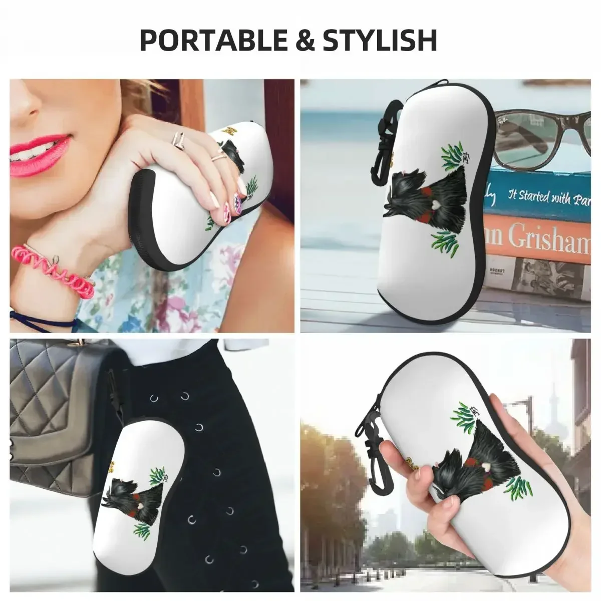 

Watching A Glasses Case Portable Scottie Dog Shell Eyeglasses Case Sunglasses Box