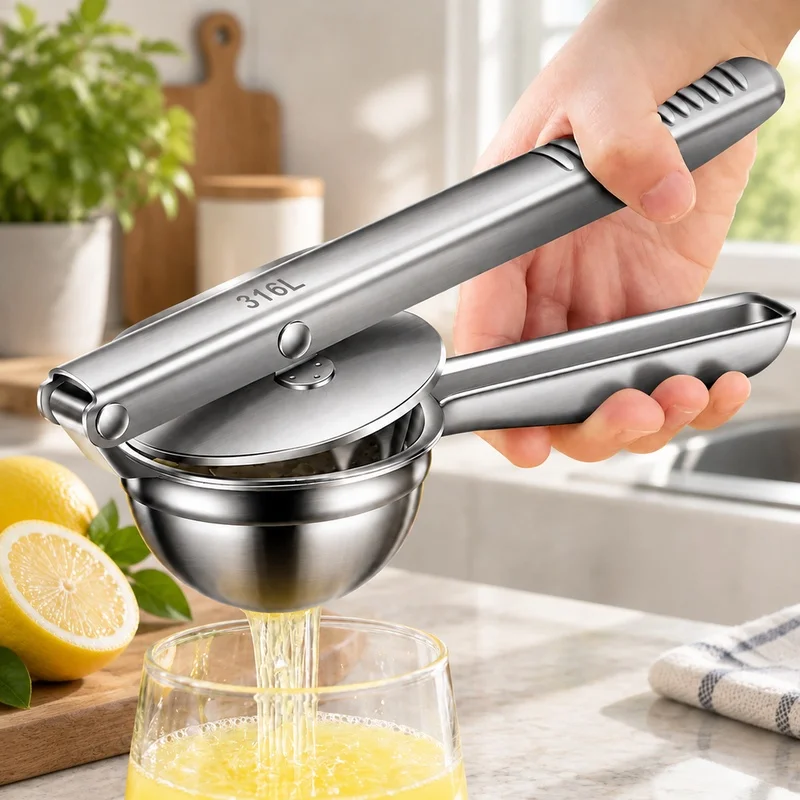 316 Stainless Steel Citrus Press - Robust Handheld Juicer for Oranges and Lemons, Long-Lasting Kitchen Fruit Extractor