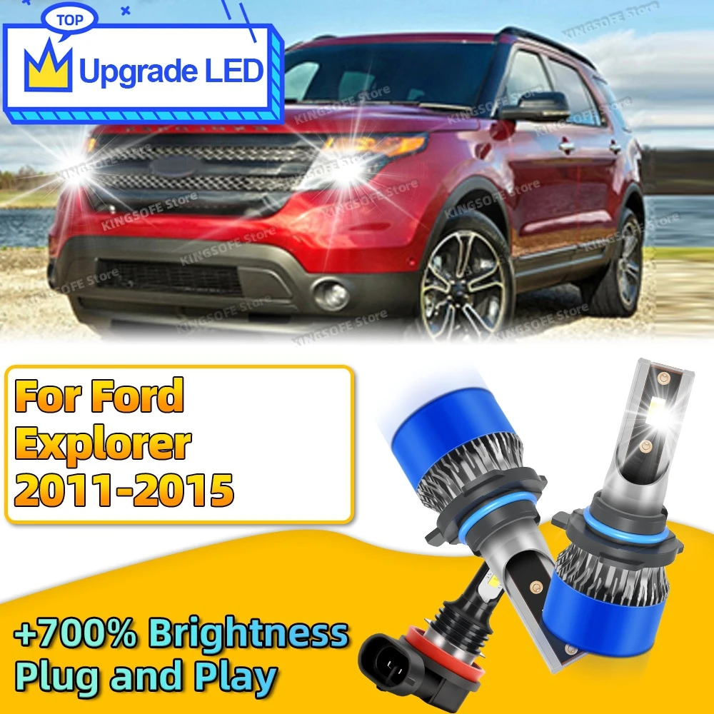 2/6pc LED Headlight 30000LM Ultra Bright Canbus Car Front Light Bulbs Fog Lamp For Ford Explorer 2011 2012 2013 2014 2015