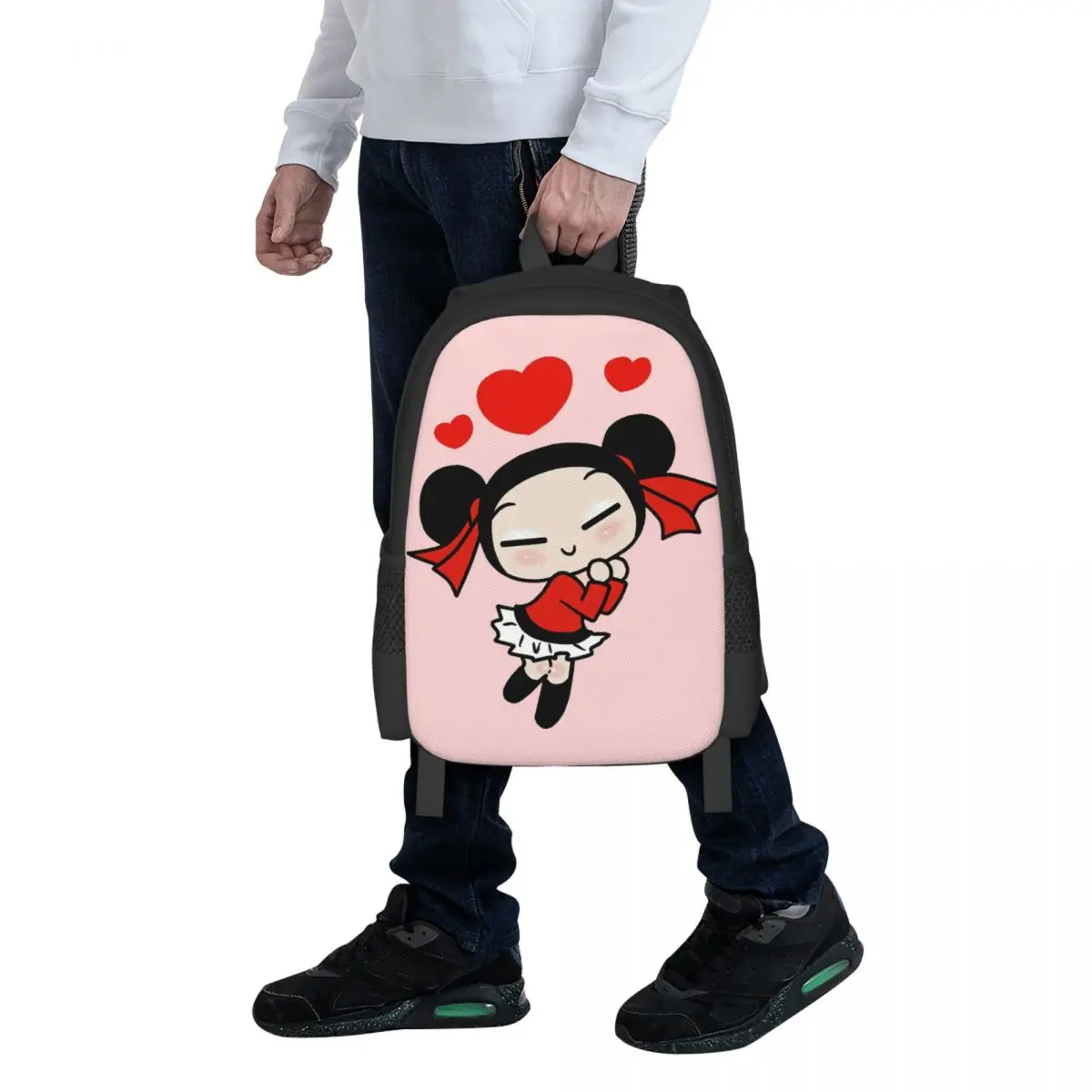 

Cartoon Pucca Student Backpack School Bag Hiking Travel Daypack for Boys Girls Fashion Bookbag Shoulder Bags