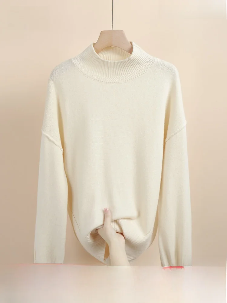 

Snowy Flight 26 Autumn Winter Camere Woolen Sweater Women's f High Collar Warm Comfortable Soft Mountain Wool Blend Knit...