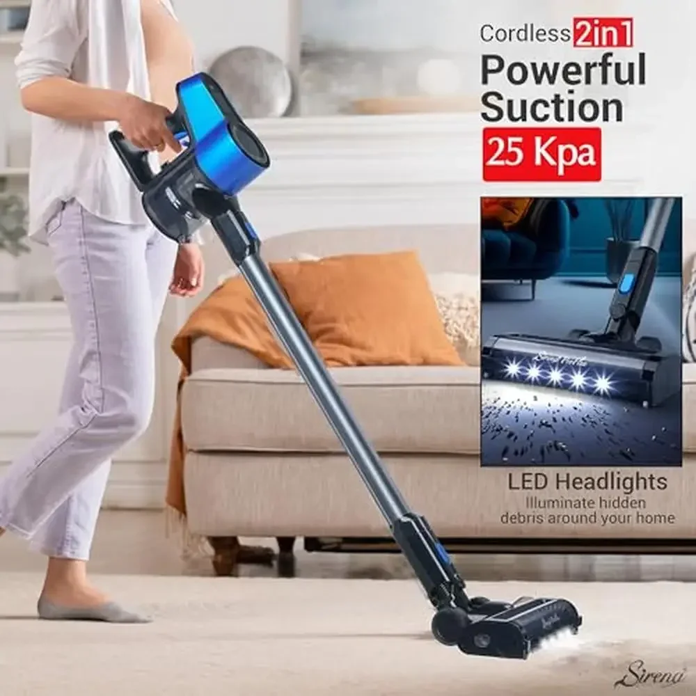 Cordless Stick Vacuum Cleaner ProFlex PetVac 2-in-1 Powerful Suction Motor Pet Hair Removal Multi-Surface Cleaning Portable &