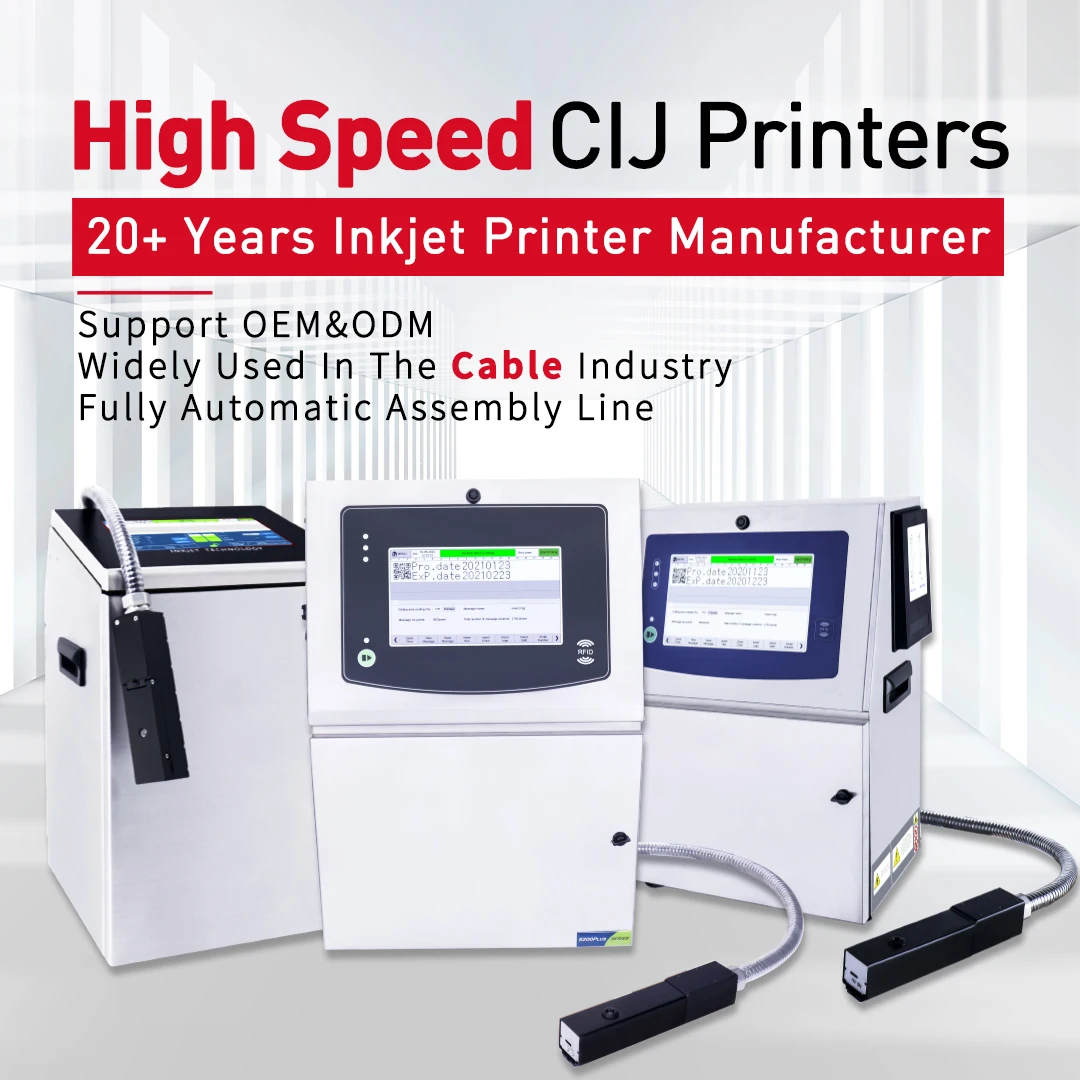 DOCOD Inkjet Printer Industrial Fully Automatic Micro Character CIJ Black Ink Barcode Coding Machine for Electronic Components