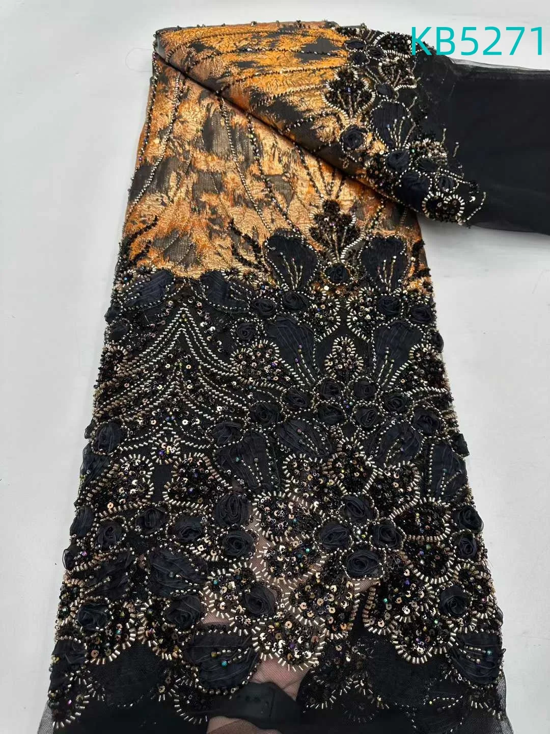 Nigerian Lace Fabric 5 Yards H - Sewing Velvet Fabric 评论和价格