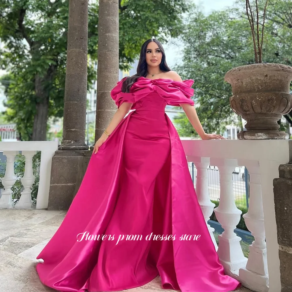 

Flowers Prom Off Shoulder Party Dress A Line Evening Dresses for Women Long Celebrity Gala Dresses Customized Vestidos