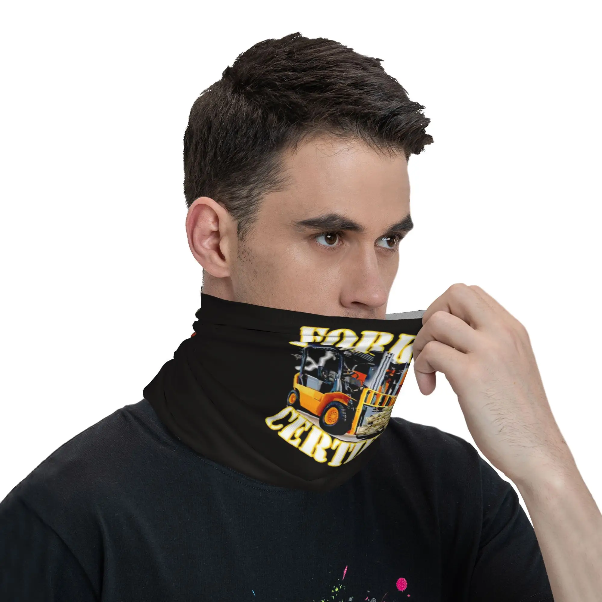 Forklift Certified Bandana Neck Cover Printed Mask Scarf Multi-use Balaclava Outdoor Sports Unisex Adult Washable