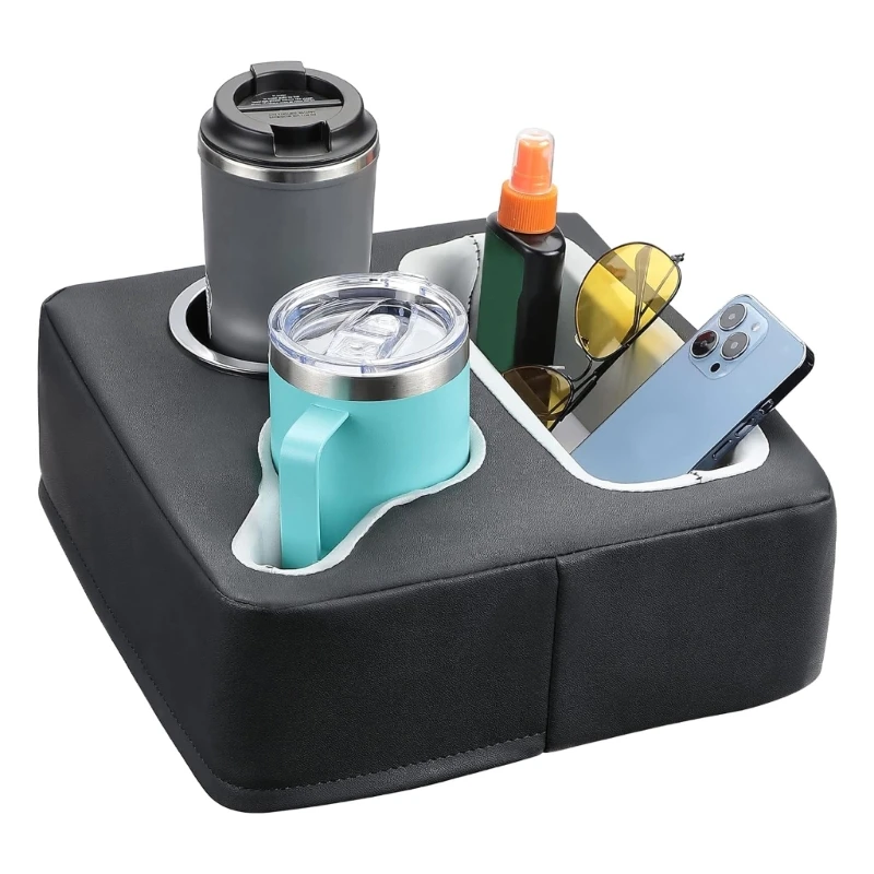 652F Car Cup Holder Car Backseat Storage Organizer Couch Tray Bedroom Tray Holds Drinks Snacks Remote Eye Glasses