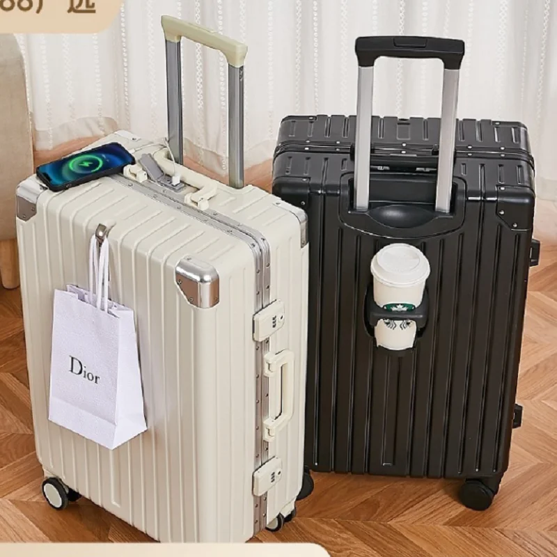 

Aluminum frame luggage Cabin, With USB charging student trolley case, password travel box，Couples Holiday Travel Suitcase