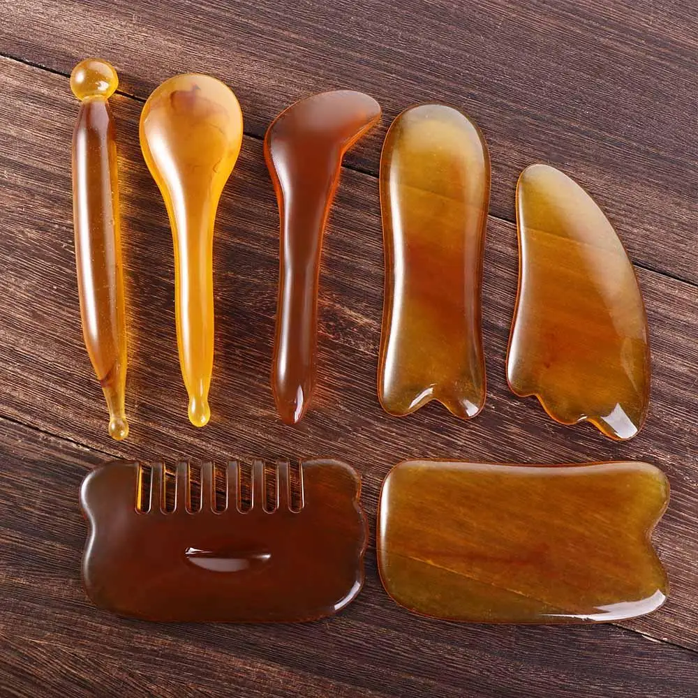 สปาผ่อนคลาย Face Lift Skin Care เครื่องมือแผ่น Trigger Point Scraping Body Scraping นวด Guasha BOARD นวดหน้า Sticks