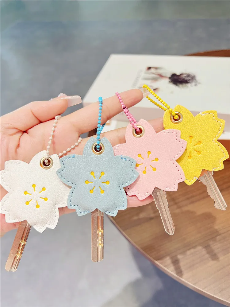 Novel Unique Design Flower Cartoon Mini Key Case Cute Leather Water Drop Access Control Card PU Protective Case