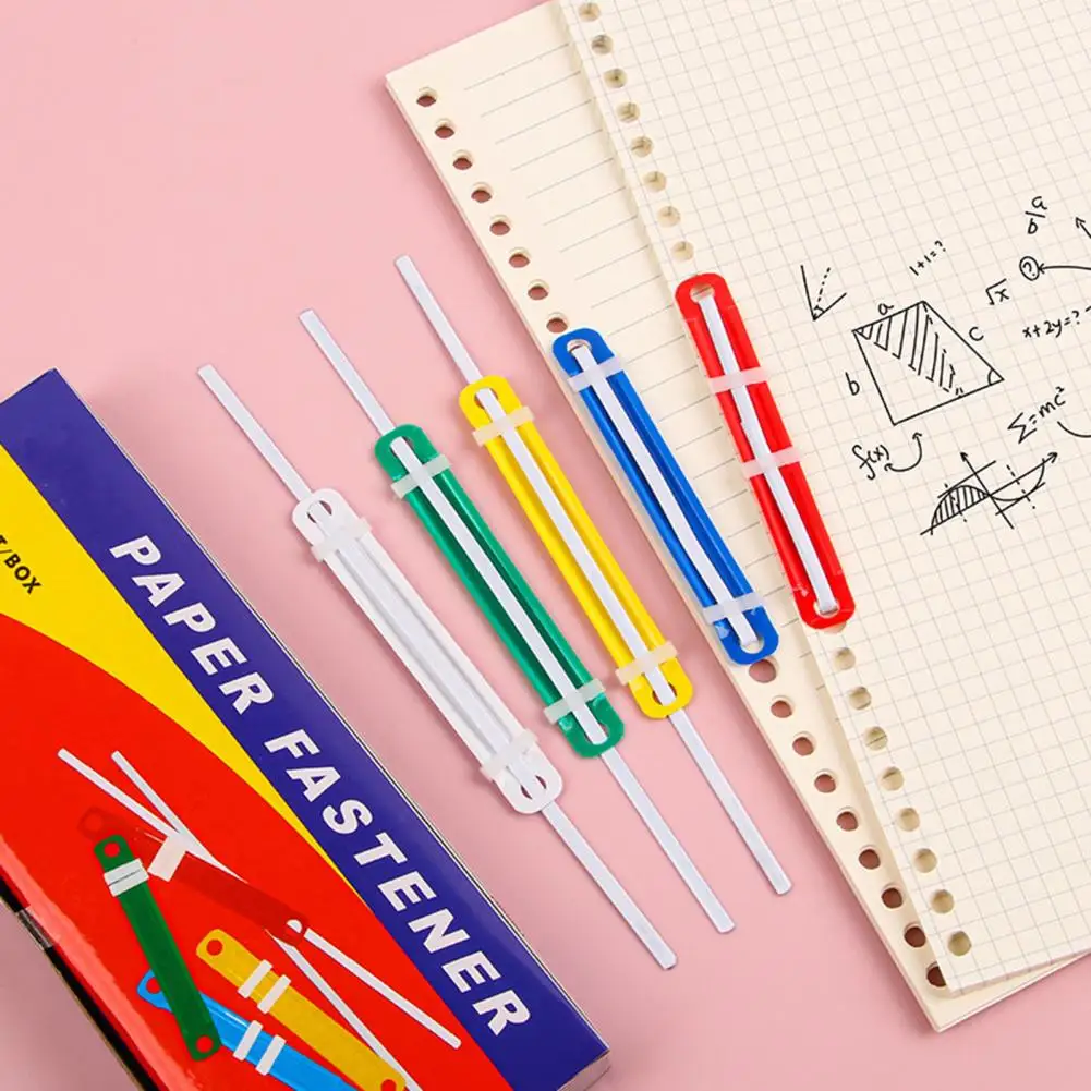 파일 종이 패스너 플라스틱 바인딩 클립, 2 홀 바인더 클립, 종이 빠른 고정 바인딩, 느슨한 잎 문서, 50 개