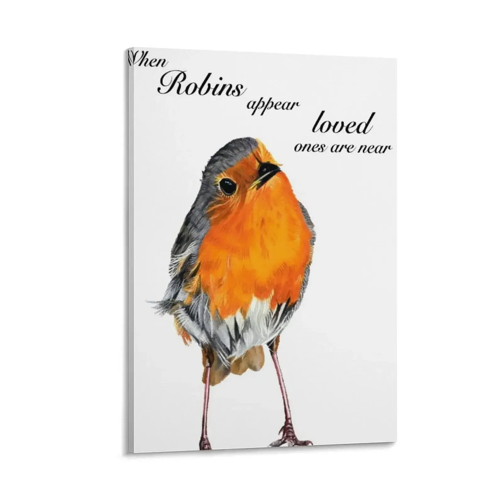 

Robin - Robin Redbreast - Red Robin -Robins appear when loved ones are near Canvas Painting Bedroom deco wallpapers home decor