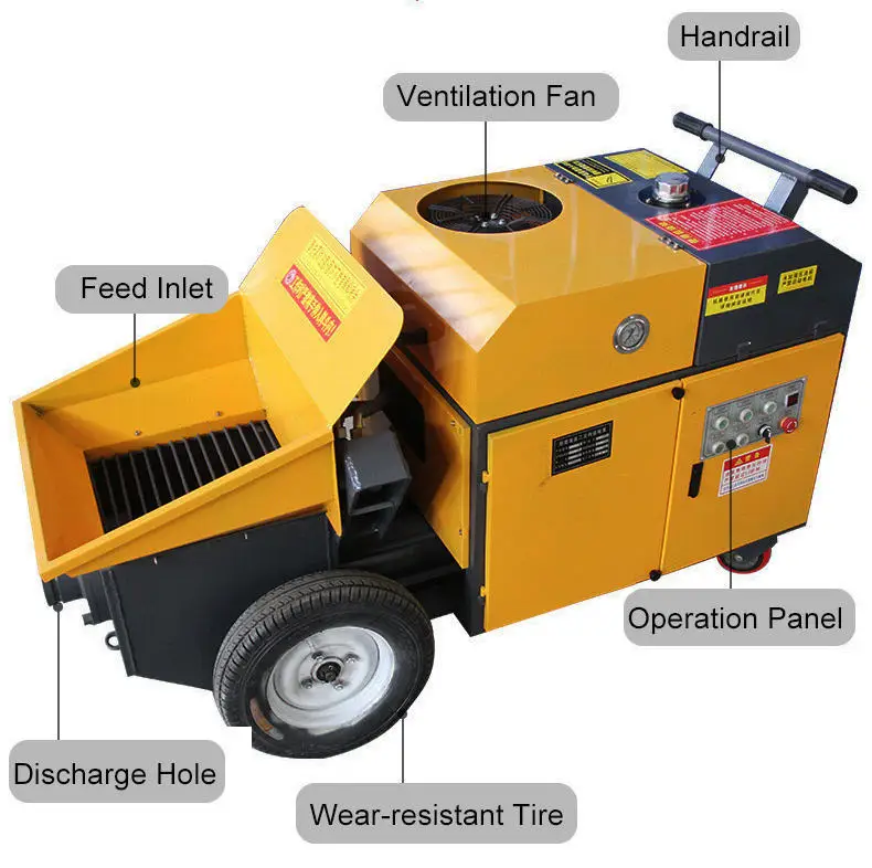 Compact Diesel Concrete Pump For Slope Stabilization Projects High Pressure Grouting On Hillsides
