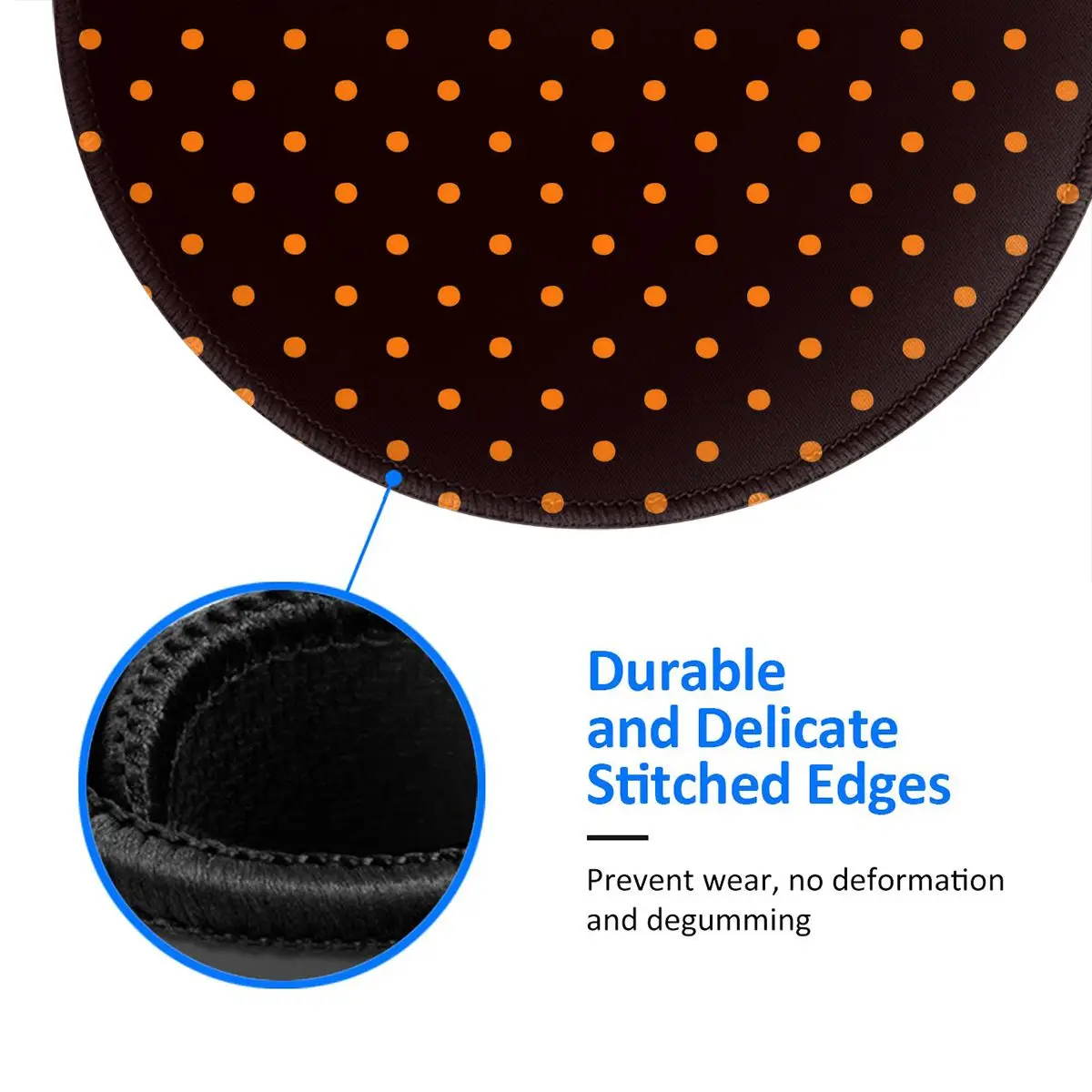 Gamer Mouse Pad Polka Dots Print Comfort Mousepad Desk Accessories Orange and Black Funny Mouse Mats For PC Laptop Computer image 4