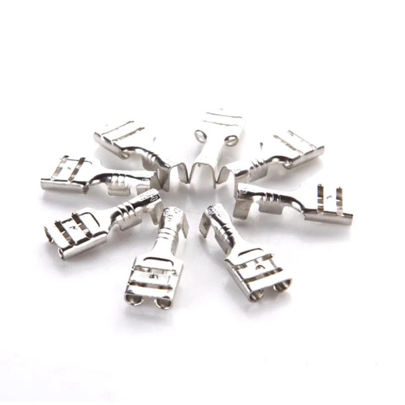 10PCs 2.8/4.8/6.3mm Hook Switch Terminal Sheath Female Interface Plug-in Wiring Cold Compression Terminal Copper Connector