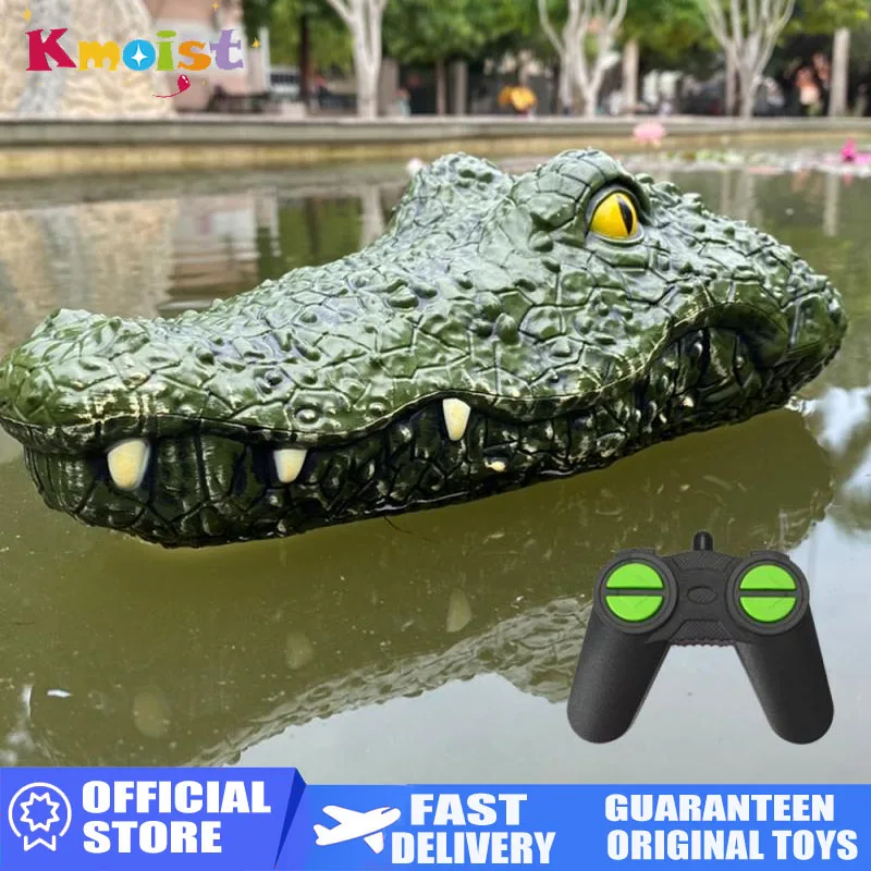 RC Simulation Crocodile Head 2.4G Remote Control Joke Alligator Decoy Electric Toy RC Boat Water Spoof Toys for Boys Kids Gifts