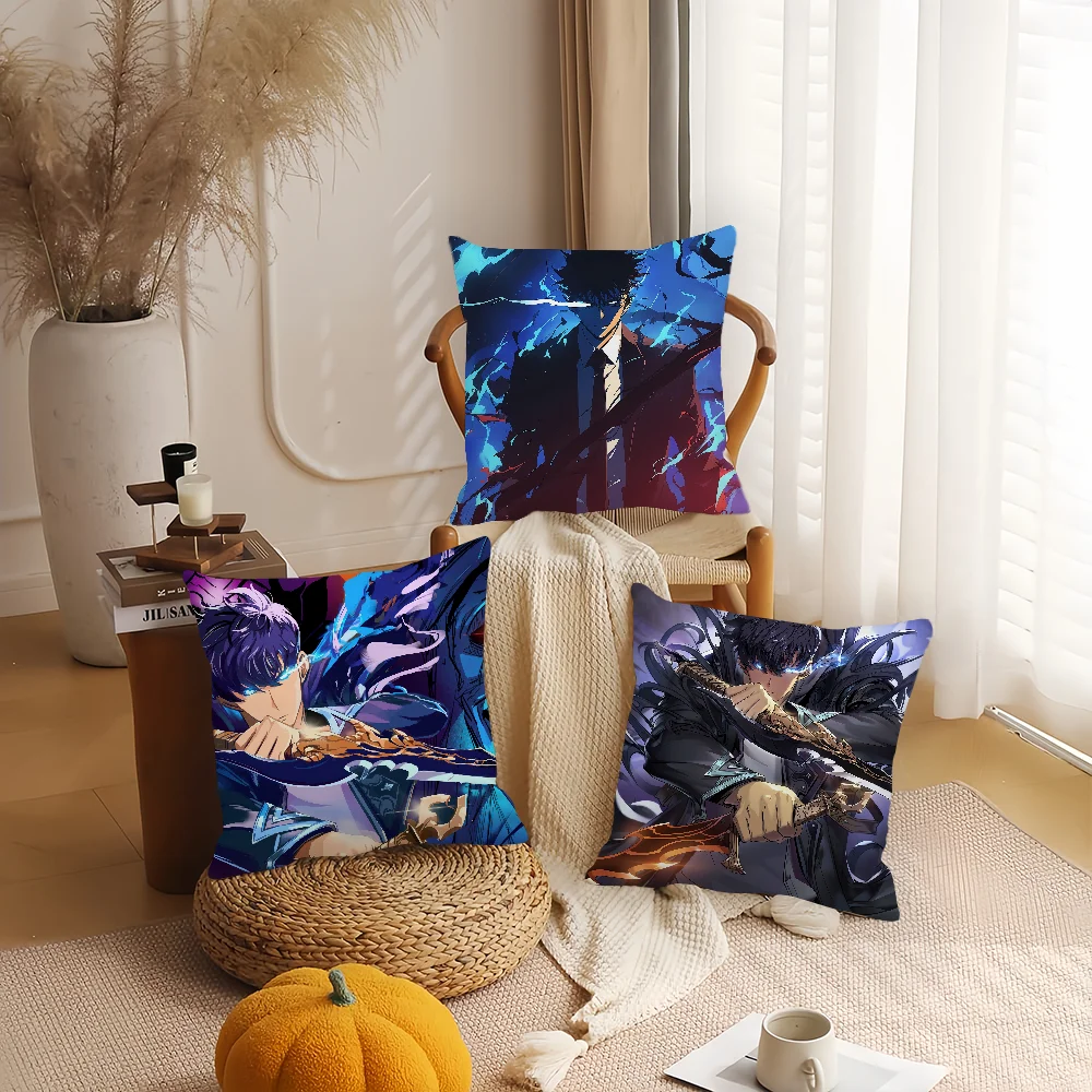 Cartoon Solo Leveling Pillow Case Home Decoration Cushion Cover Suitable For Office Sofa Bedroom Car
